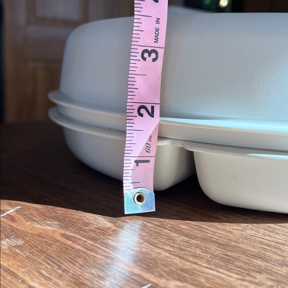 Vintage Tupperware Divided Veggie Dip Tray #1665-5 & Dip Bowl w/lids Almond - Picture 15 of 15